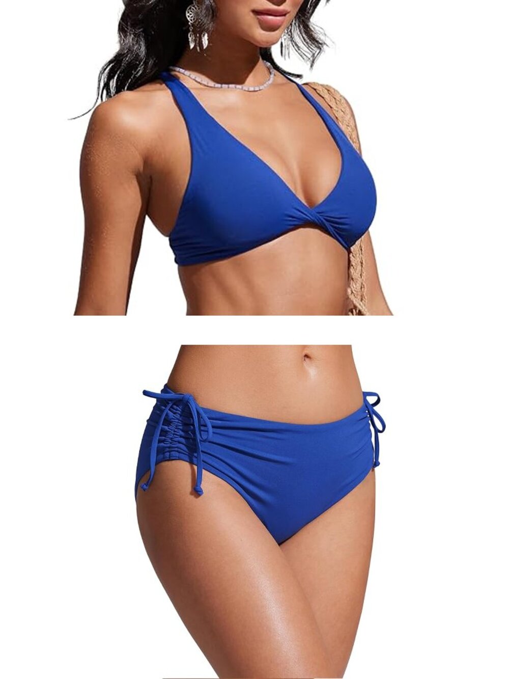 CRZ YOGA Royal Blue Two-Piece Swimsuit Set NWT